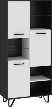 meble BIP 11 regał 3D czarny / biały połysk