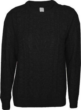 River Island Czarny Sweter Warkocz Oversize XS 34