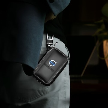 EKOSKÓRA ETUI SASZETKA POKROWIEC NA KLUCZE KLUCZYK SAMOCHODOWY VOLVO LOGO