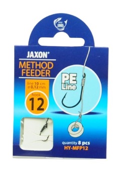 12 HACZYKI FEEDER 8szt GUMKA PRZYPON PLECIONKA