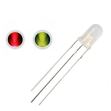 Dioda LED dwukolorowa 3 mm czerwona zielona