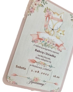 ZAPROSZENIA NA CHRZEST BROKATOWE CHRZCINY ROCZEK