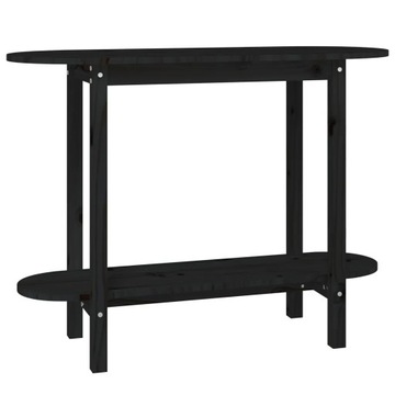 Stolik konsolowy, czarny, 110x40x80 cm, lite drewn