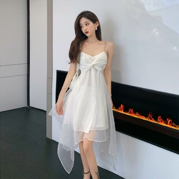 Sexy Slip Dress Women White Elegant Fairy Dresses