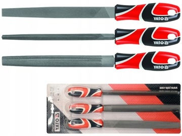 YATO ZESTAW PILNIKÓW DO METALU PŁASKI TRÓJKĄTNY PÓŁOKRĄGŁY 250MM 3EL YT6237
