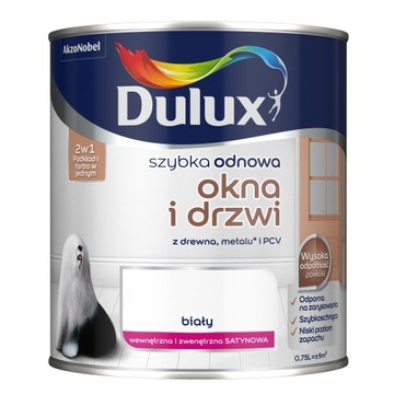 Dulux do okien i drzwi biały 0,75l