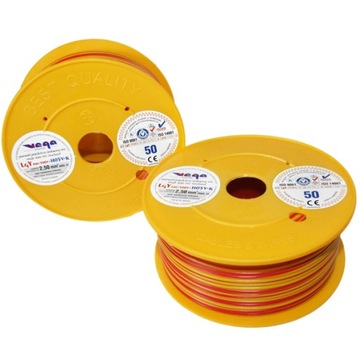 Przewód LGY/H05V-K 2,50 mm2 50m Żółto-Czerwony