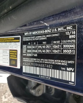 Mercedes GLS X166 Off-Tourer AMG 5.5 AMG 63 585KM 2017 Mercedes-Benz GLS Auta z USA - Zapytaj o wiecej ofert 5.5 Benzyna 585KM, zdjęcie 5