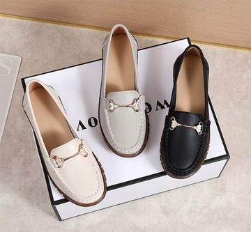 БЕЖЕВЫЕ КОЖАНЫЕ МОКАСИНЫ, ЖЕНСКИЕ ТУФЛИ НА ПЛОСКОЙ ПЛОСКОСТИ