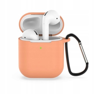 SILIKONOWE ETUI DO APPLE AIRPODS 1/2 BRZOSKWINIOWE