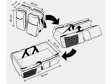 СКЛАДНАЯ ПЯЛЕНАЛЬНАЯ СУМКА 4В1 РОЗОВАЯ КРОВАТЬ