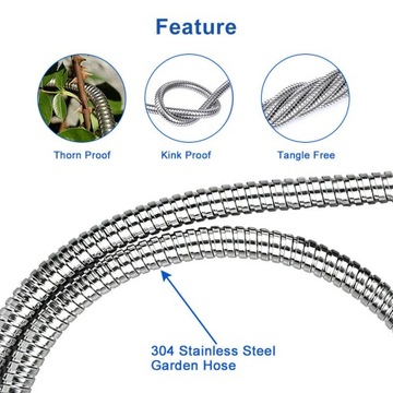 РАСШИРЯЕМЫЙ САДОВЫЙ ШЛАНГ ИЗ НЕРЖАВЕЮЩЕЙ СТАЛИ