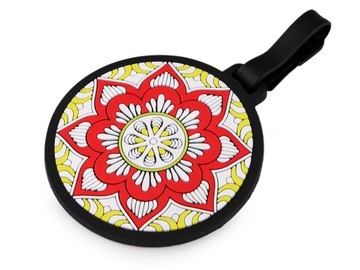 Zawieszka Adresownik Identyfikator bagażu walizki torby mandala CZERWONY