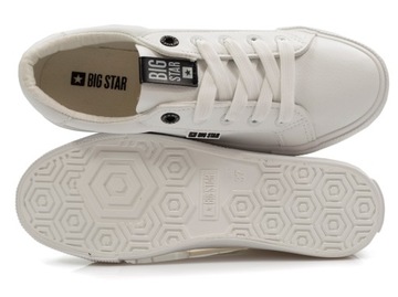 Białe sneakersy Big Star trampki Ekoskóra półbuty