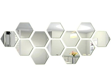 Dekoracja na ścianę Lustro dekoracyjne Hexa 4 cm