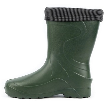 Lekkie Buty Kalosze Gumowce Gumiaki EVA ocieplane VERONA oliwka 35