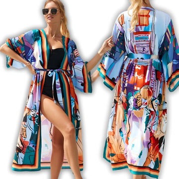 PAREO BOHO LETNIA SUKIENKA NARZUTKA TUNIKA PLAŻOWA NA plażę ZWIEWNA C6