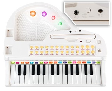 Фортепиано для детей + микрофон, обучение игре на светодиодном органе