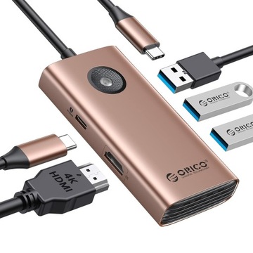 Stacja dokująca HUB 5w1 Orico USB-C HDMI 2xUSB