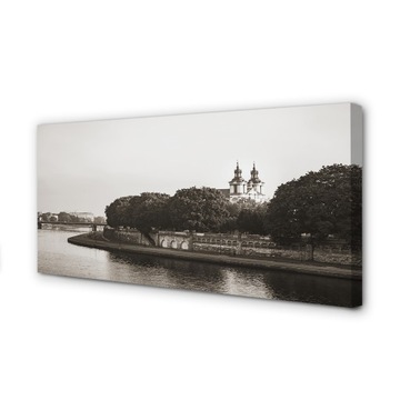 Foto obraz na płótnie Kraków Rzeka most 100x50 cm