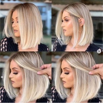 Peruka włosy krótkie syntetyczne blond