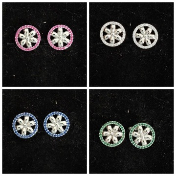 Luxury Earrings Silver Color AAA Zirconia Pie