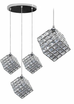 Lampa Wisząca Sufitowa Żyrandol Kryształ Potrójna