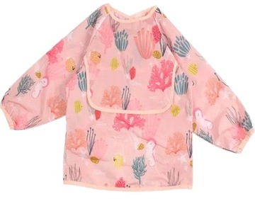 FARTUSZEK DZIECIĘCY DO KARMIENIA Z RĘKAWAMI RZEP