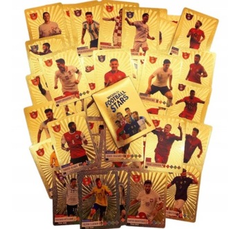 Золотые футбольные карточки 55 шт. Золотые игроки чемпионата мира по футболу УЕФА Евро-2024 в Германии