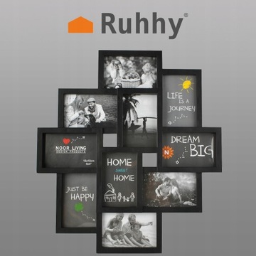 ЧЕРНАЯ ДЕКОРАТИВНАЯ РАМКА НА 10 ФОТОГРАФИЙ