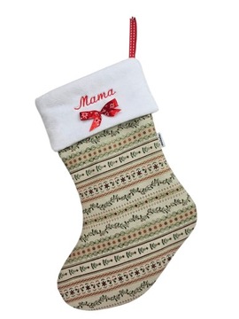 SKARPETA ŚWIĄTECZNA Z IMIENIEM NA PREZENTY mabebe