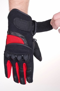 RĘKAWICE MOTOCYKLOWE LETNIE HUSAR GRIZZLY red
