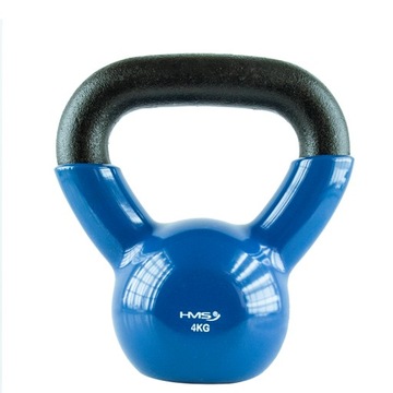 KETTLEBELL ŻELIWNY POKRYTY WINYLEM HMS KNV 4 KG SPORT SIŁONIA OBCIĄŻENIE