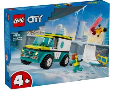 LEGO CITY 60403 МАШИНА СКОРОЙ СКОРОЙ ПОМОЩИ CAR CAR СНОУБОРД СИТИ