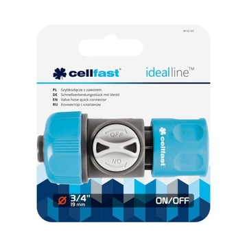 БЫСТРОСОЕДИНИТЕЛЬ CELLFAST IDEAL 3/4 КЛАПАНА КАРТА 52-331