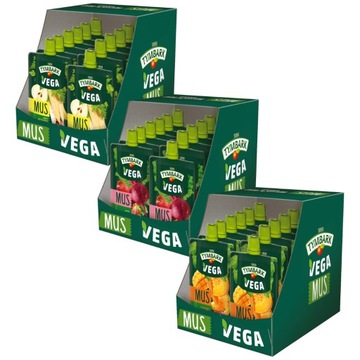 Mus warzywa owocowe Tymbark Vega bez dodatku cukru MIX ZESTAW 36x 100g