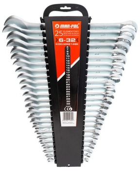 KLUCZE PŁASKO OCZKOWE ZESTAW KLUCZY PŁASKO OCZKOWYCH 6 - 32 MM 25EL