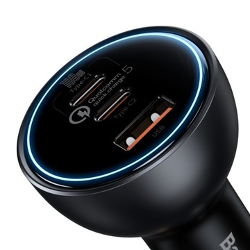 Автомобильное зарядное устройство Fast USB USB-C 160 Вт PPS Quick Charge 5 PD серый
