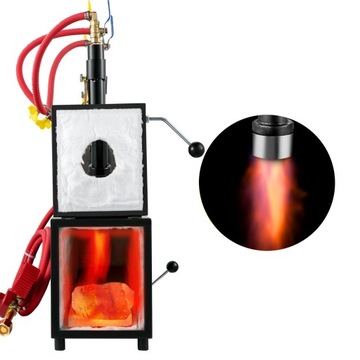 Газовая ковочная печь VEVOR 15L, 2 дверцы, 3 горелки