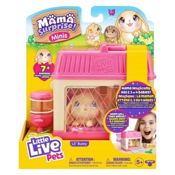 МАМА-СЮРПРИЗ КРОЛИК С ДЕТЬМИ МИНИ РОЗОВЫЙ LITTLE LIVE PETS КРОЛИК КОБИ