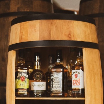 Деревянный шкаф-бочка - мини-бар - бар-бочка