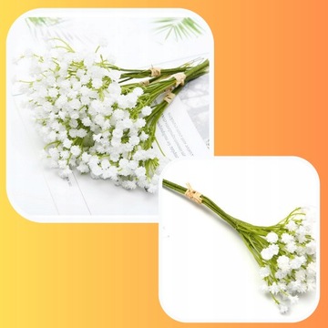 GIPSOWKA ТРАНСФЕРНЫЙ БУКЕТ ИСКУССТВЕННЫЕ ЦВЕТЫ СВАДЬБА x6