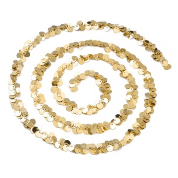 Łańcuszek Handmade z Wisiorami Mosiądz Pozłacany 18K, 4x3mm, Wisior 6mm, 1m
