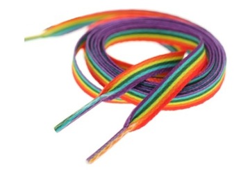 KOLOROWE SZNURÓWKI, SZNUROWADŁA DO BUTÓW TĘCZA, LGBT 100 CM