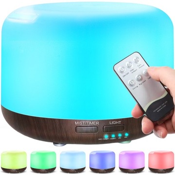 NAWILŻACZ POWIETRZA DYFUZOR ZAPACHOWY DO OLEJKÓW ETERYCZNYCH RGB+ USB PILOT