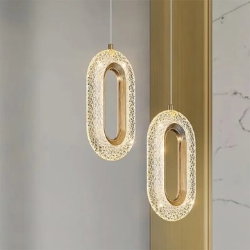 LAMPA SUFITOWA WISZĄCA RING ELEGANCKA KRYSZTAŁOWA ZŁOTO GLAMOUR TOOLIGHT