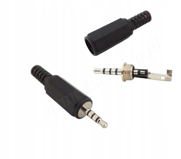 wtyk Jack 2,5 4 PIN, 4 polowy plastik na kabel