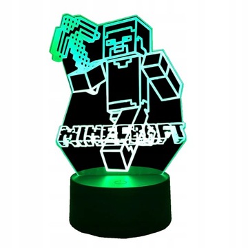 3D СВЕТОДИОДНЫЙ НОЧНИК USB MINECRAFT STEVE GRAWER 16 ЦВЕТОВ + ПУЛЬТ ПУЛЬТА