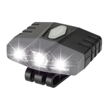 LED COB Headlamp USB Rechargeable Clip On Hat Gray