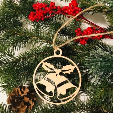 Деревянные игрушки-елочные игрушки, 20 шт - 9 см.